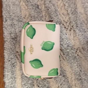 Small Coach Pouch Lime Print NWOT